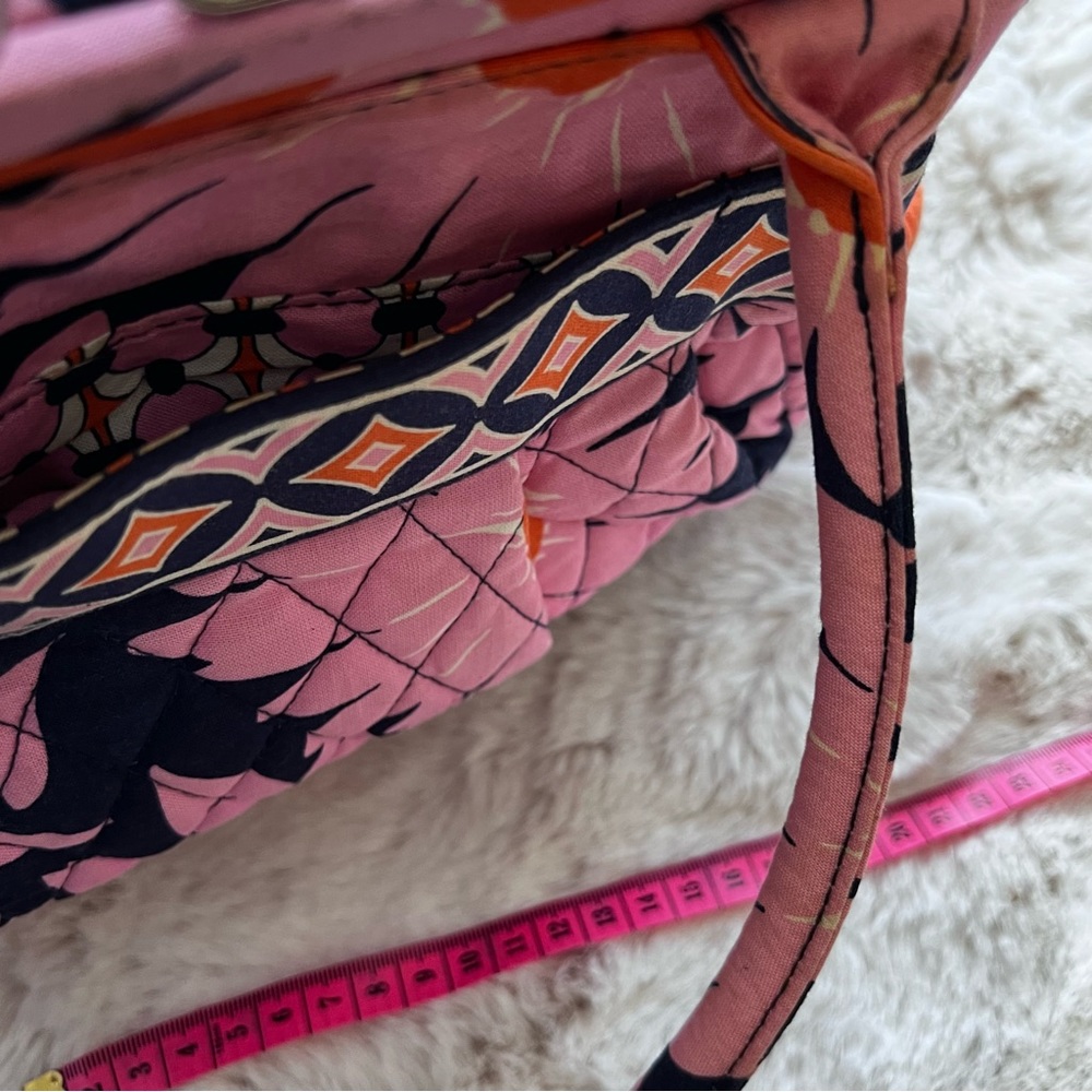 Vera Bradley Pink/Blue/Orange Floral Print Shoulder Purse - Picture 9 of 13